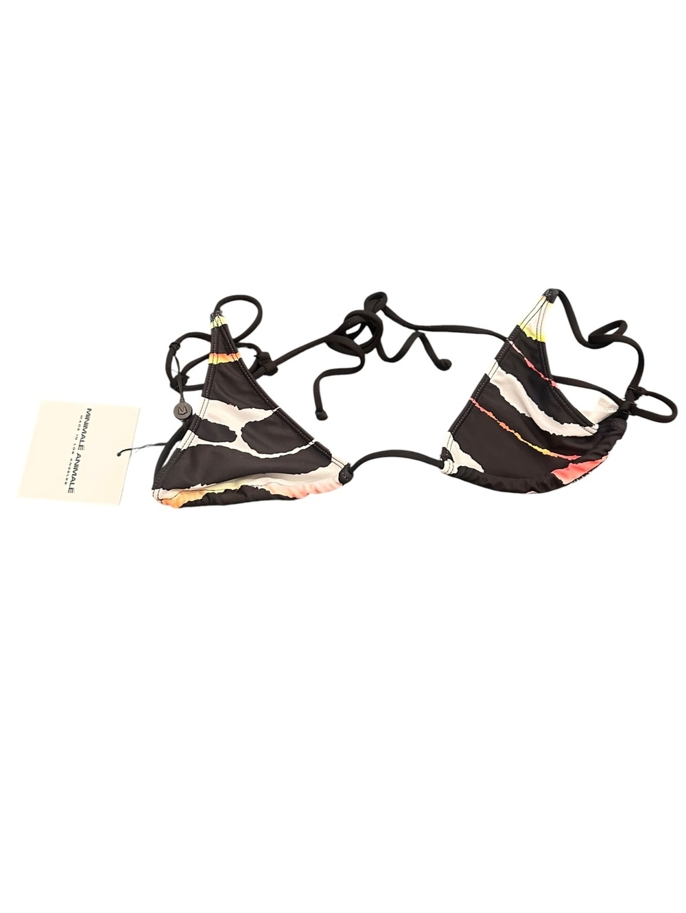 NWT minimale animale triangle bikini top acid tiger S
